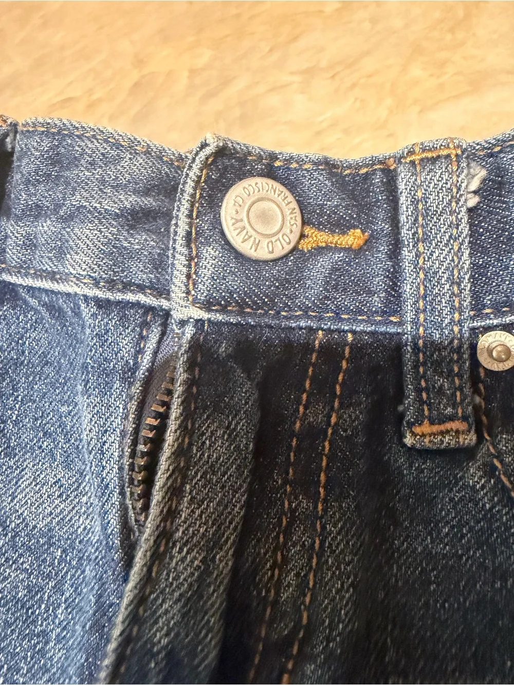 Old Navy Girls' Blue Denim Shorts with White Lace Trim